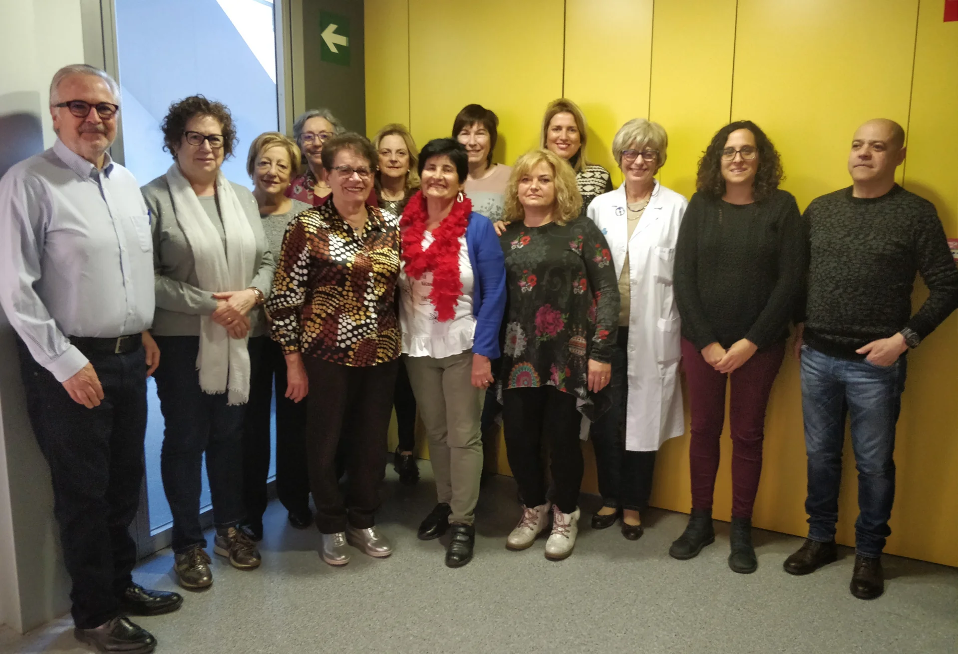 A group of volunteers from the Spanish Association against Cancer of Lleida visit the IRBLleida