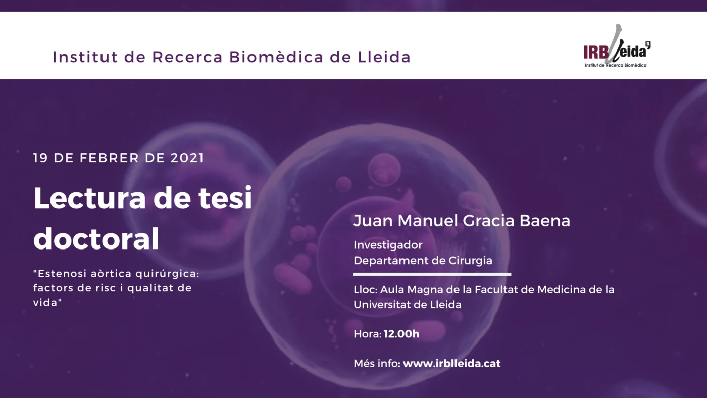 Lectura de tesis doctoral - Personal #IRBLleida