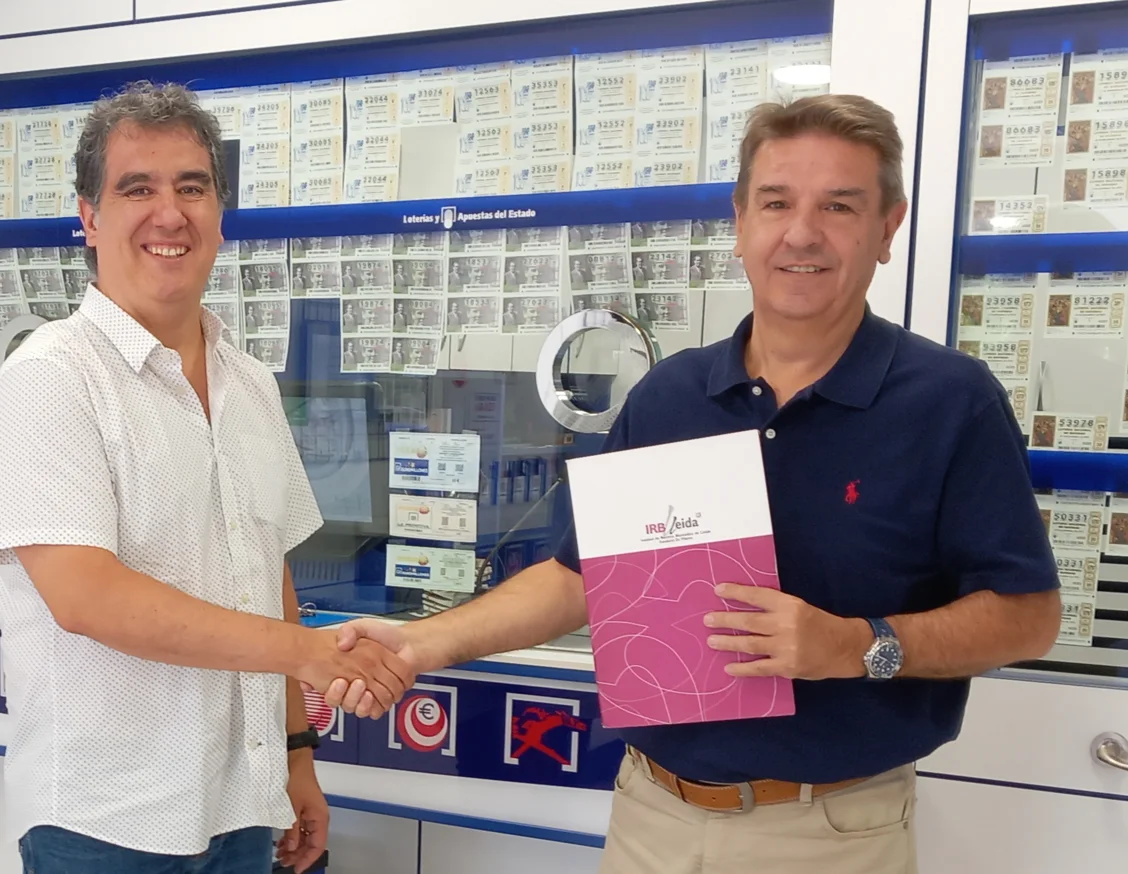 L'Administració de Loteries Nº 1 de Lleida Rosa de Ponent renova la col·laboració amb l'IRBLleida