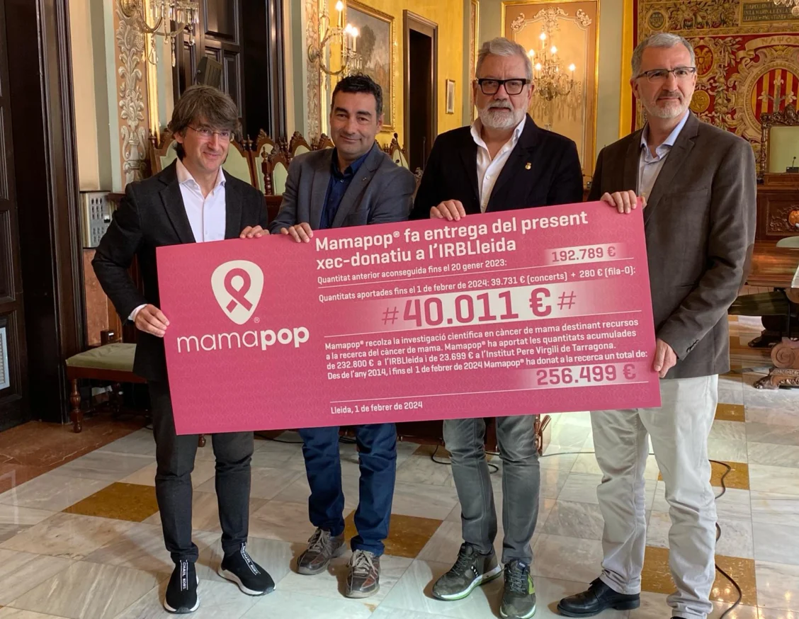 Mamapop entrega més de 40.000 € a l'IRBLleida recaptats a la sessió de Nadal 2023