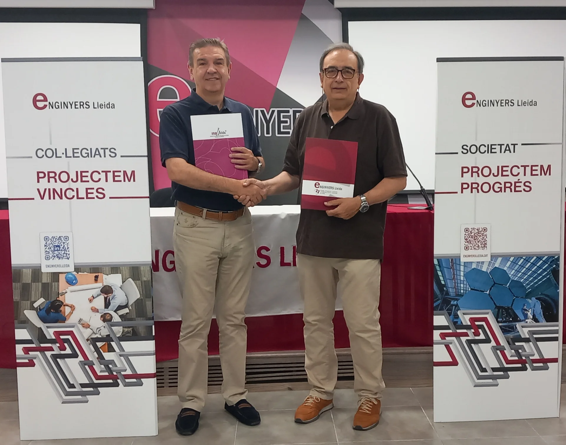 The Col·legi d'Enginyers Graduats i Enginyers Tècnics Industrials de Lleida renews its collaboration with the IRBLleida
