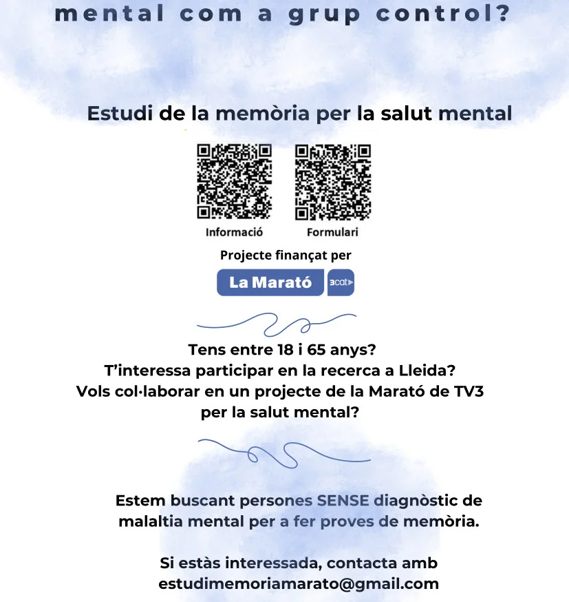 Se buscan voluntarios para una investigación de la memoria en salud mental