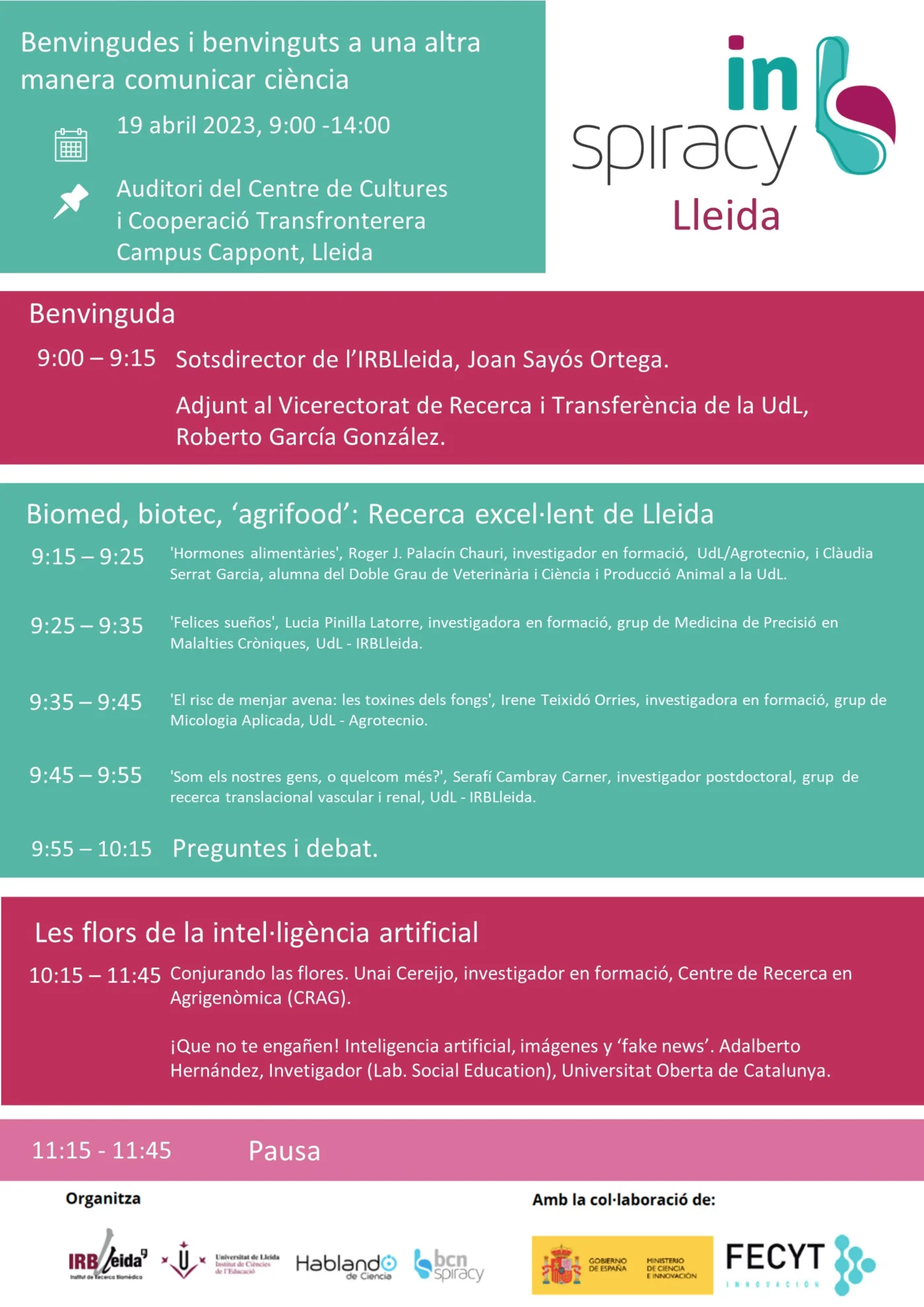 #InspiracyLleida returns, another way of communicating science