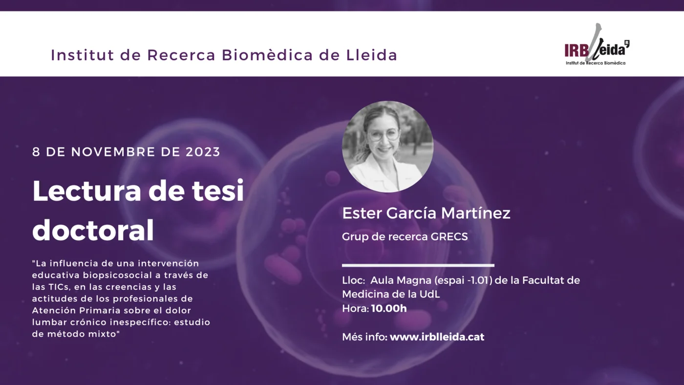 Lectura de tesi doctoral - Personal #IRBLleida