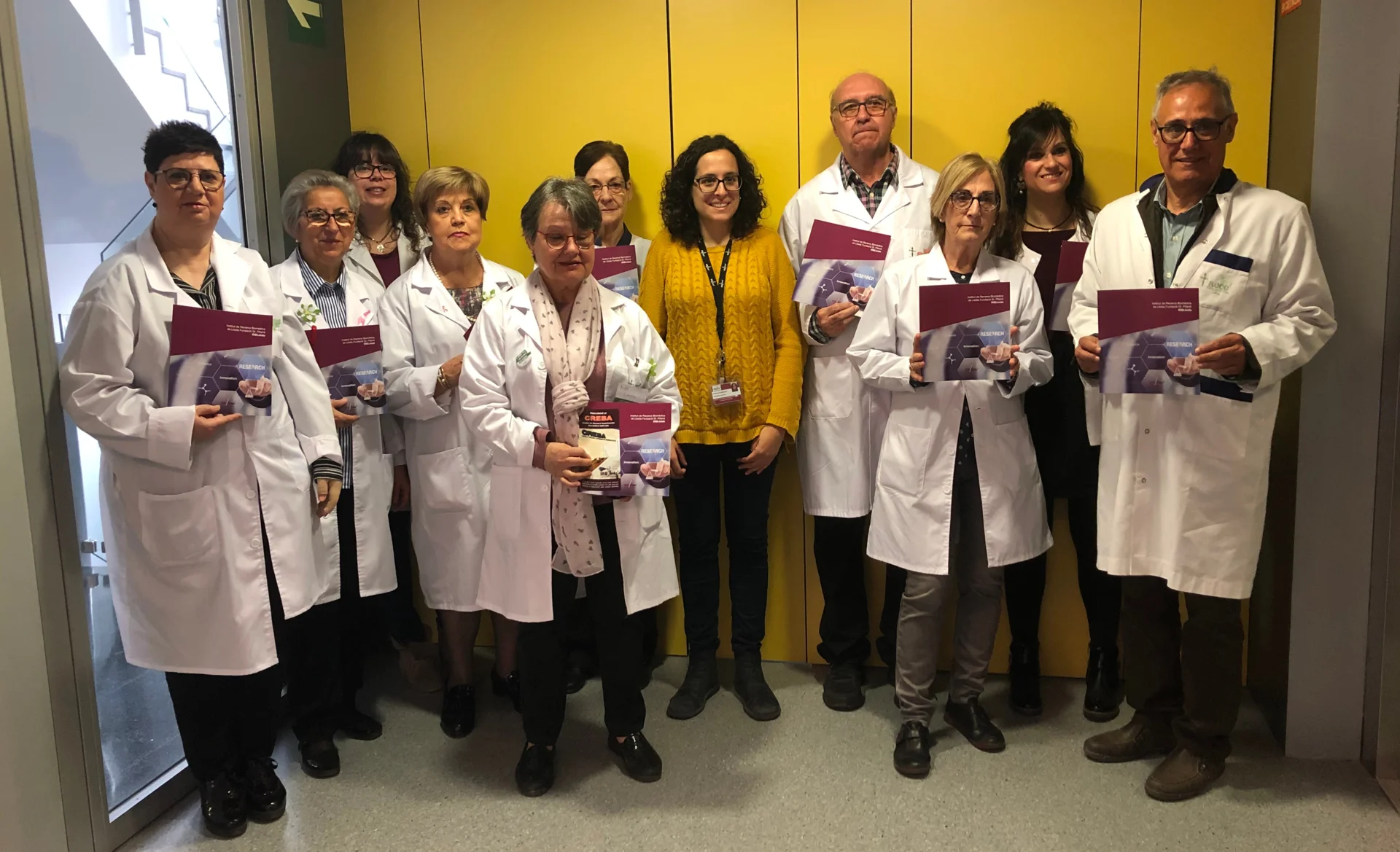 A group of volunteers from the Spanish Association against Cancer of Lleida visit the IRBLleida