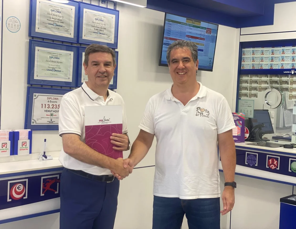 The Lottery Administration Nº 1 of Lleida Rosa de Ponent renews its collaboration with IRBLleida