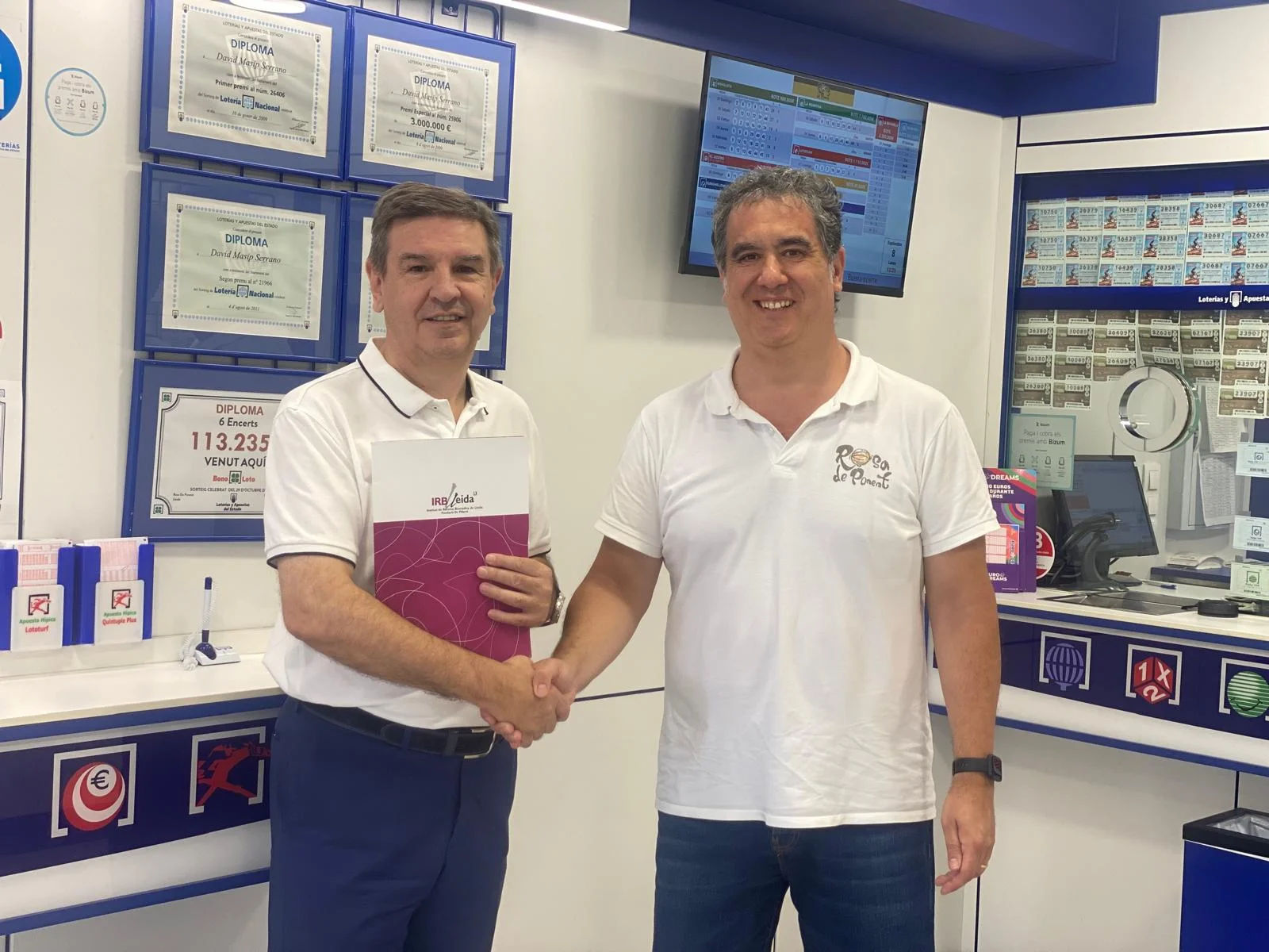 The Lottery Administration Nº 1 of Lleida Rosa de Ponent renews its collaboration with IRBLleida