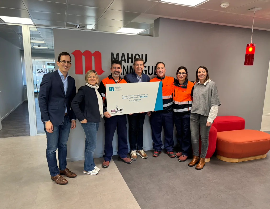 La Fundación Mahou San Miguel renova la seva col·laboració amb l’IRBLleida amb una aportació de 2.000 €