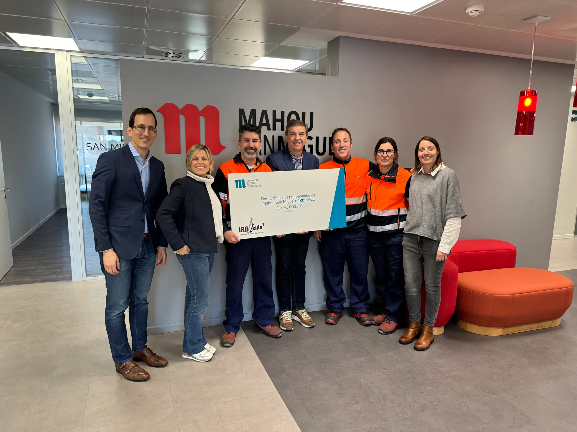 La Fundación Mahou San Miguel renova la seva col·laboració amb l’IRBLleida amb una aportació de 2.000 €