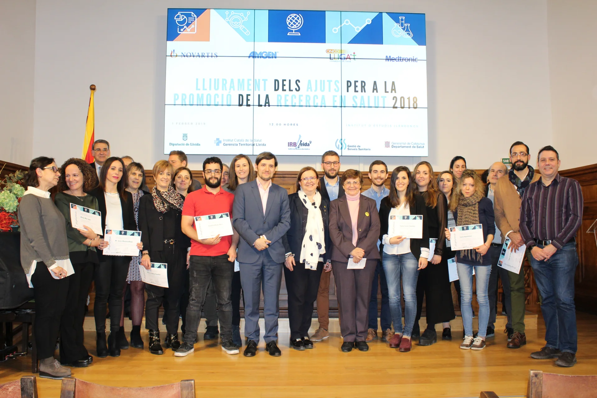 The Institute of Ilerdencs Studies hosts the act of delivery of grants for the promotion of health research