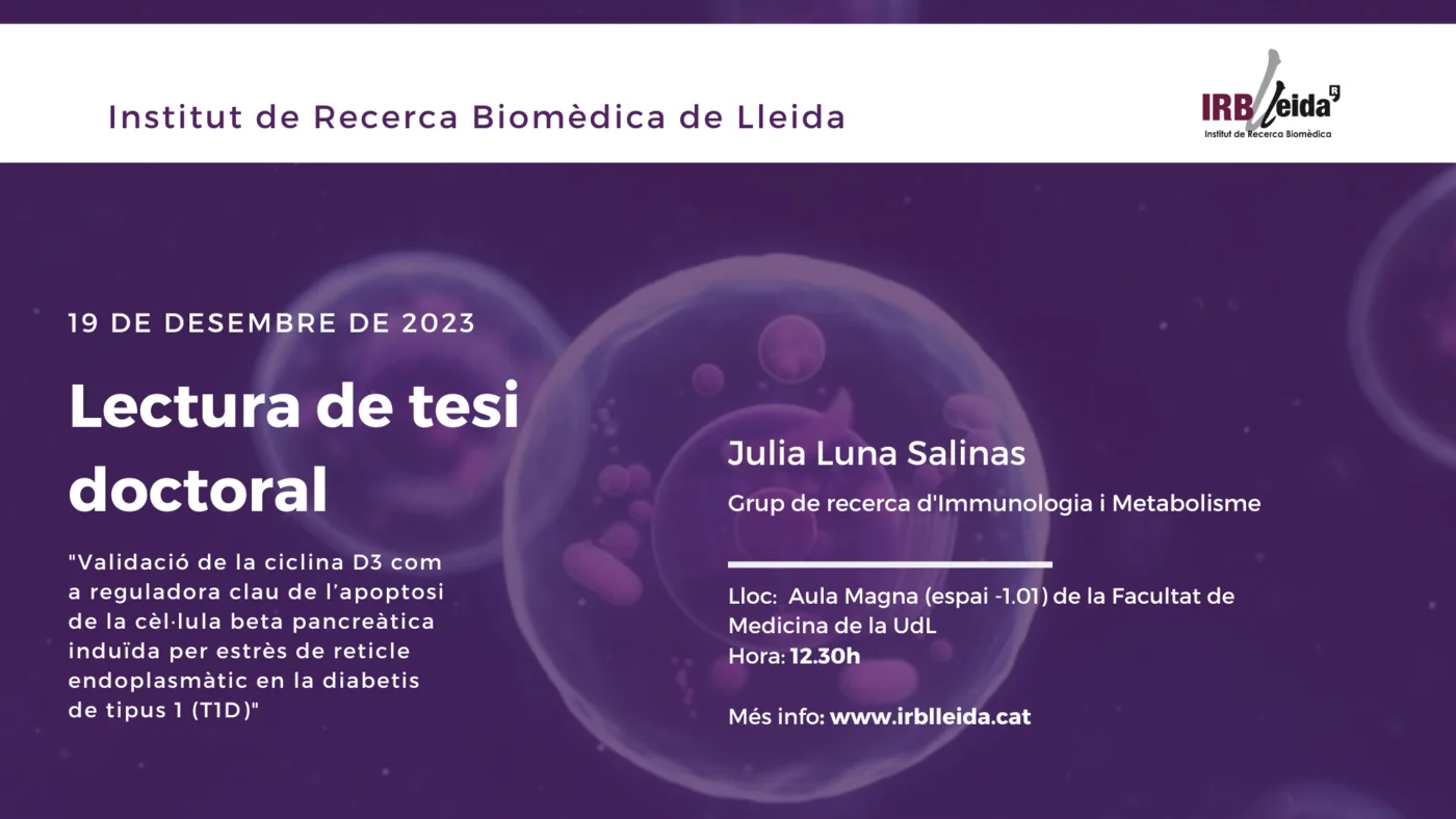 Lectura de tesi doctoral - Personal #IRBLleida