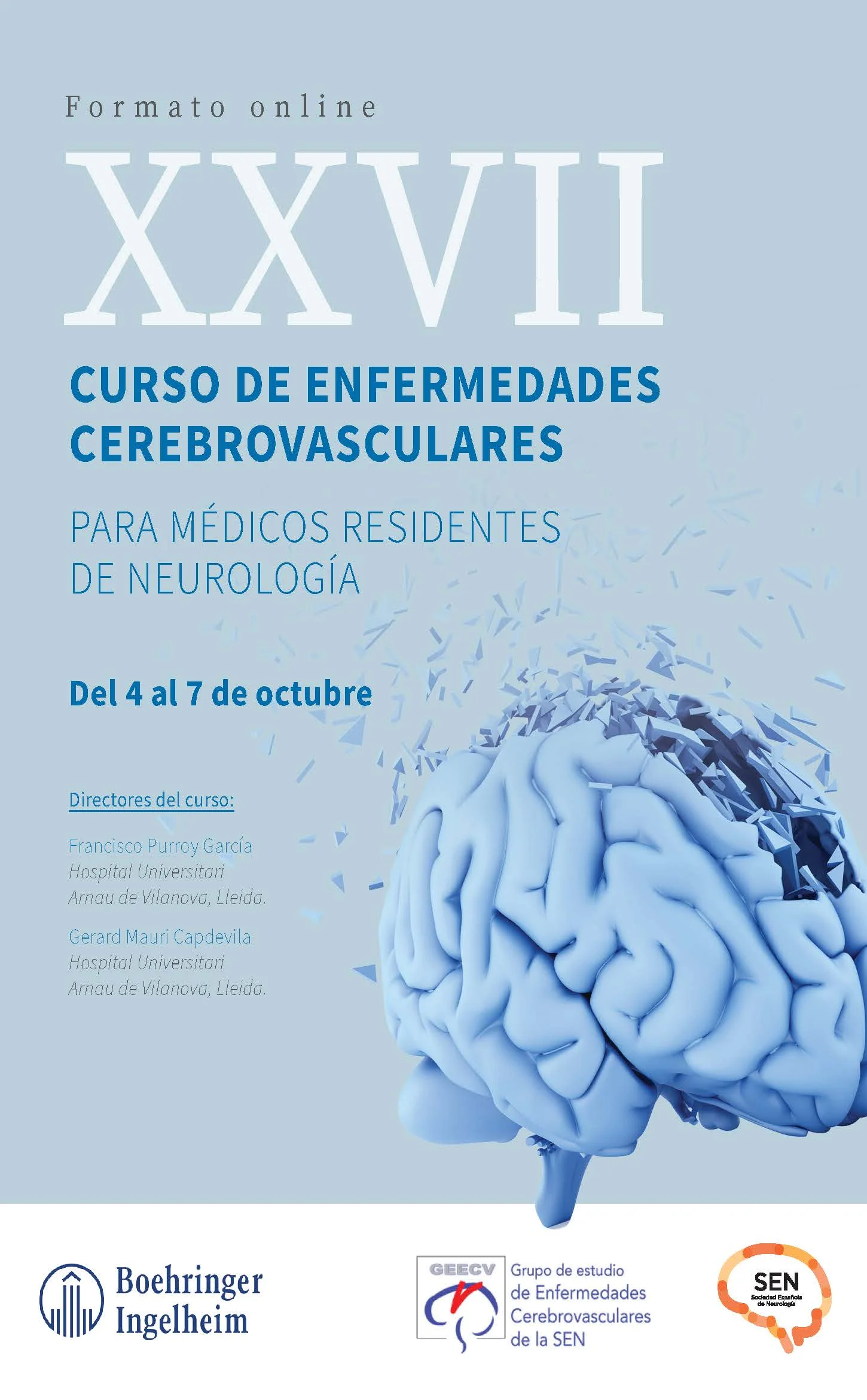 More than 120 people registered for the XXVII Course on Cerebrovascular Diseases organised by Lleida