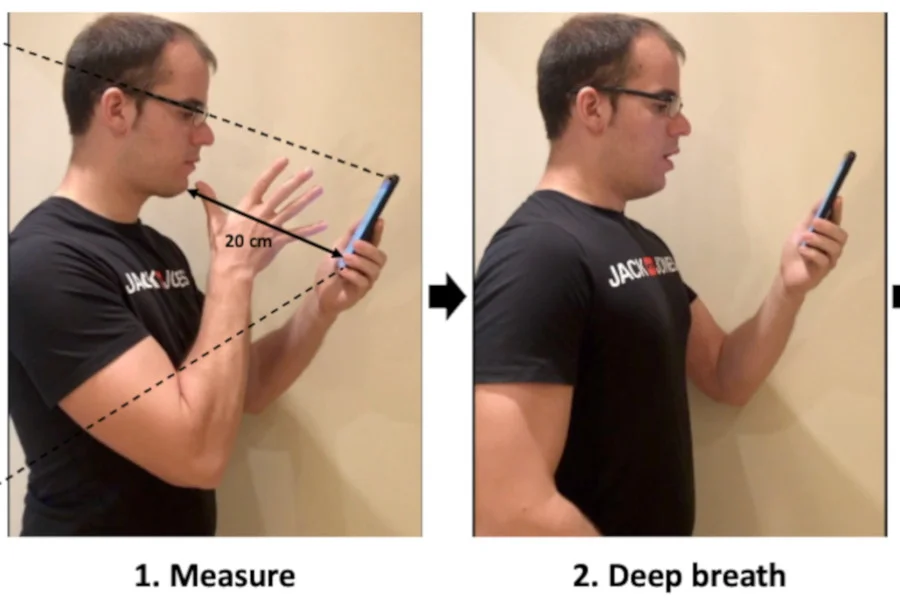 First steps to determine lung age with a mobile phone