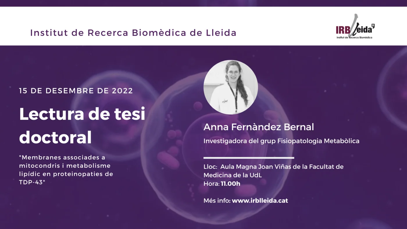 Lectura de tesis doctoral - Personal #IRBLleida