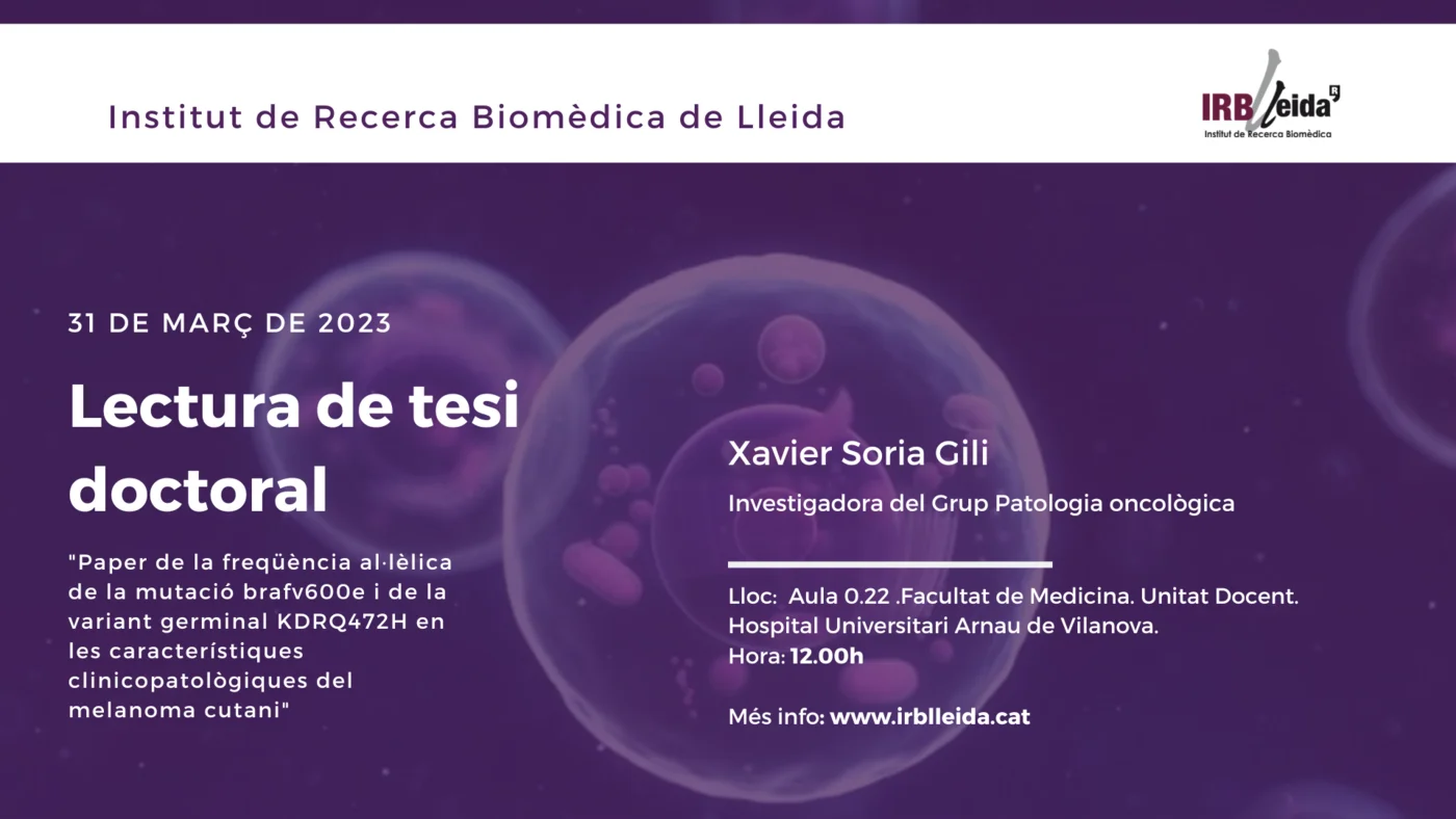 Doctoral thesis reading - Staff #IRBLleida